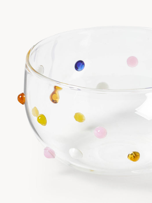 Perli Small Mouth-Blown Borosilicate Bowls, Set of 4