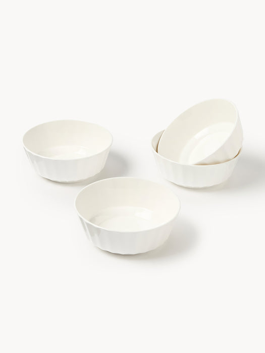 Porcelain Small Bowls Antonin with Embossed Pattern Set of 4