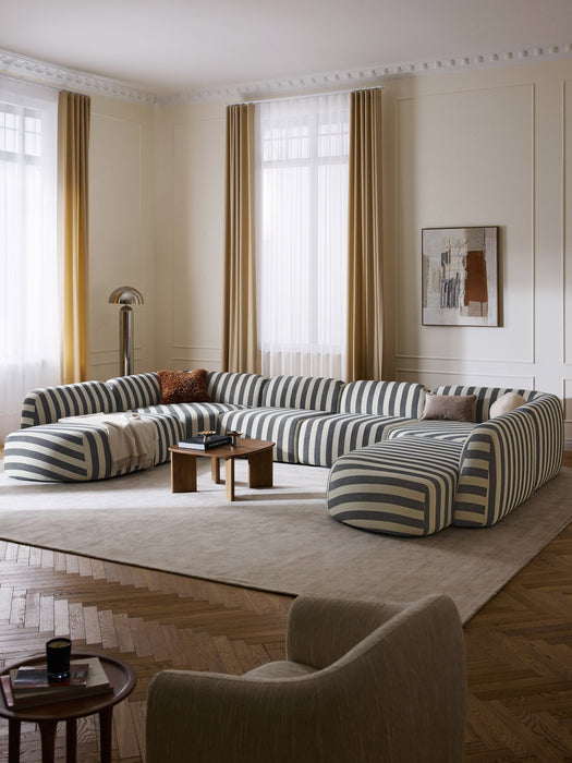 XL Modular Striped Sofa Wolke