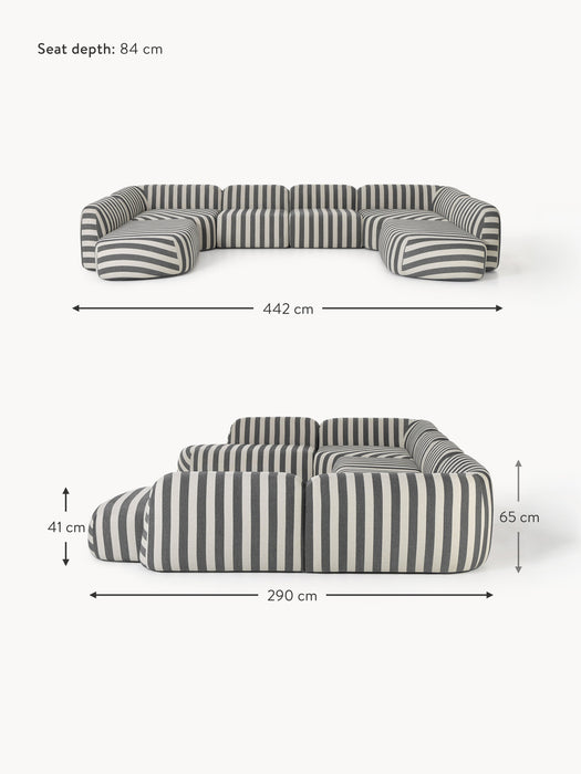 XL Modular Striped Sofa Wolke