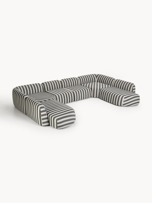 XL Modular Striped Sofa Wolke