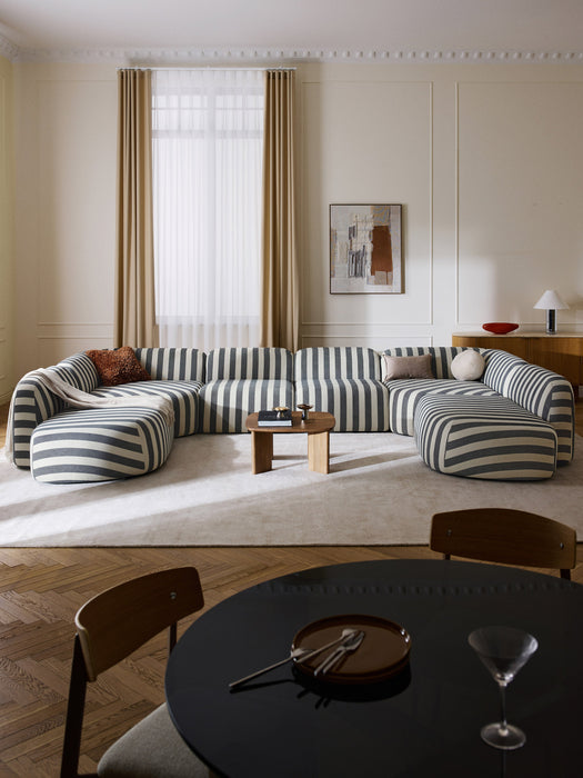 XL Modular Striped Sofa Wolke