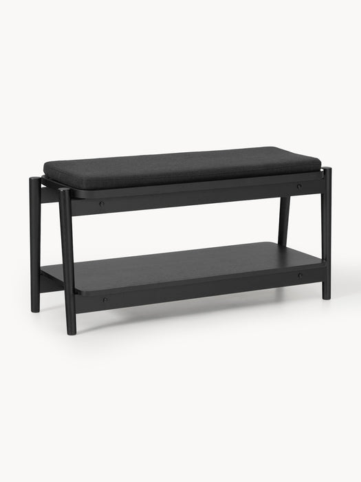 Upholstered Wooden Bench Libby with Shoe Rack