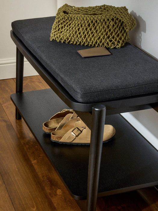 Upholstered Wooden Bench Libby with Shoe Rack