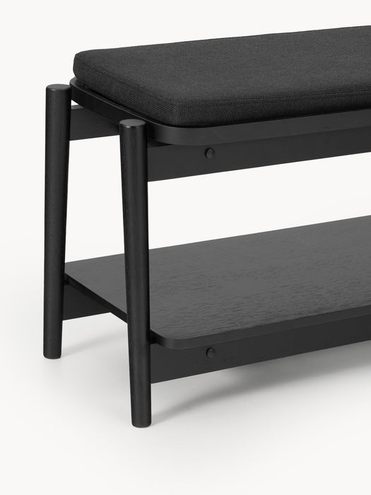 Upholstered Wooden Bench Libby with Shoe Rack
