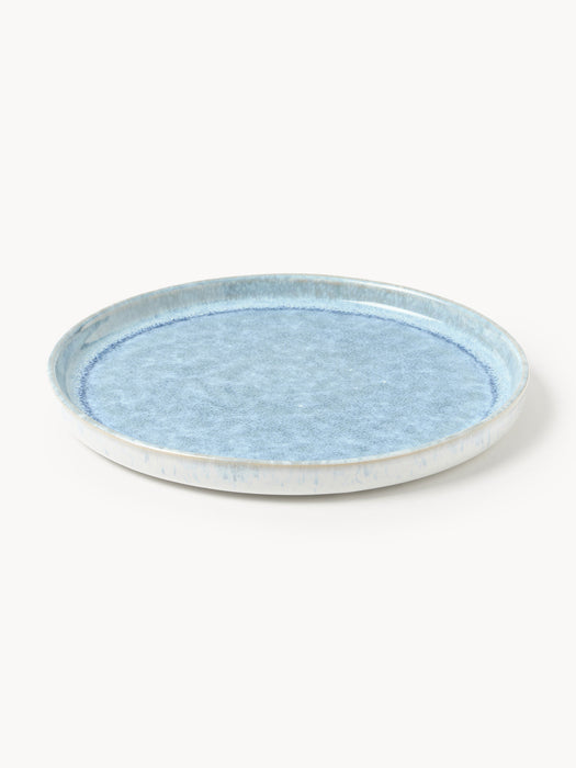 Danza Handmade Breakfast Plates with Reactive Glaze, Set of 4