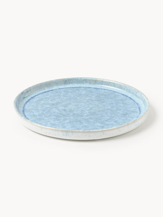 Handmade Breakfast Plates Danza with Reactive Glaze Set of 4