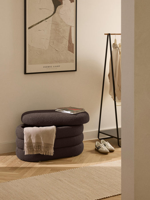 Small Boucl Upholstered Bench Alto with Storage Space