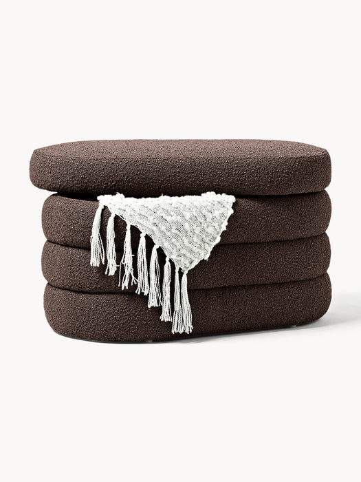 Small Boucl Upholstered Bench Alto with Storage Space