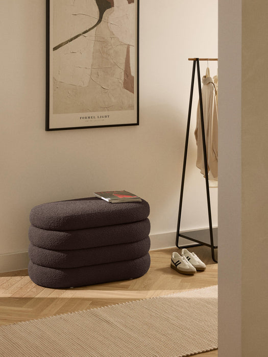 Small Boucl Upholstered Bench Alto with Storage Space