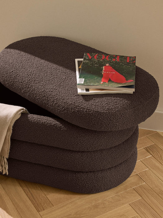 Small Boucl Upholstered Bench Alto with Storage Space
