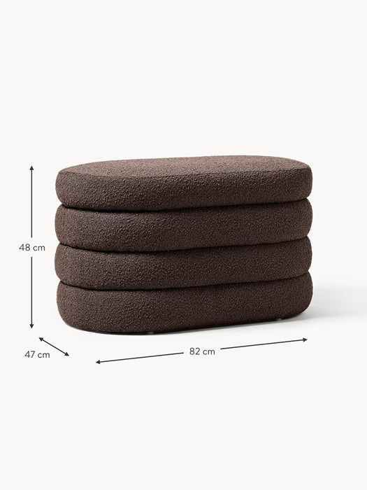 Small Boucl Upholstered Bench Alto with Storage Space