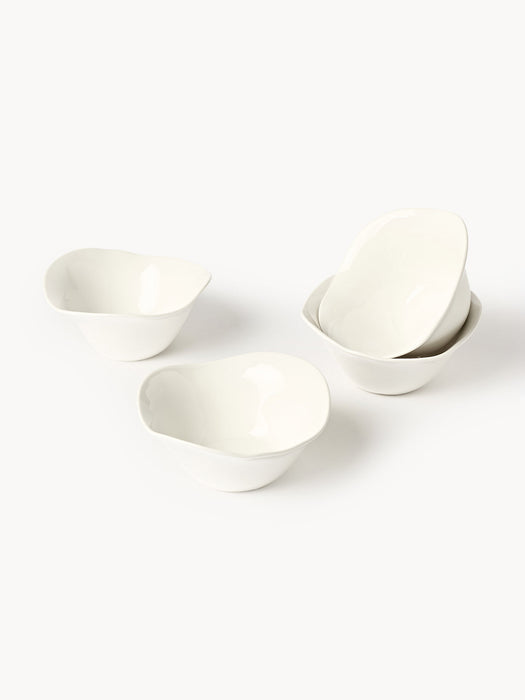 Joana Organic Shaped Porcelain Small Bowls, Set of 4