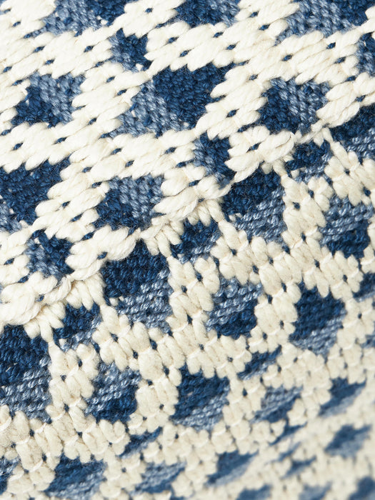 Yamir Outdoor Pouffe with Woven Pattern