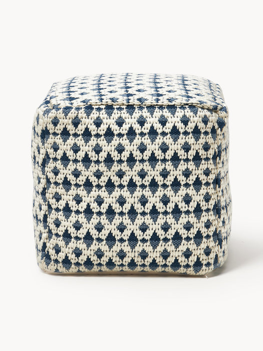 Outdoor Pouffe Yamir with Woven Pattern