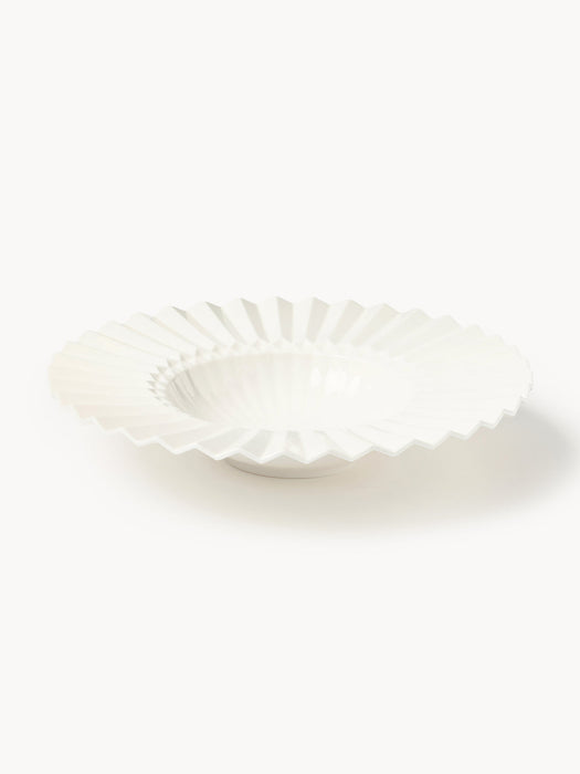 Antonin Porcelain Soup Plates with Embossed Pattern, Set of 4