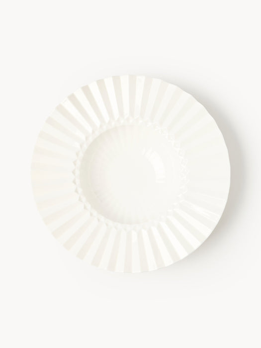 Porcelain Soup Plates Antonin with Embossed Pattern Set of 4