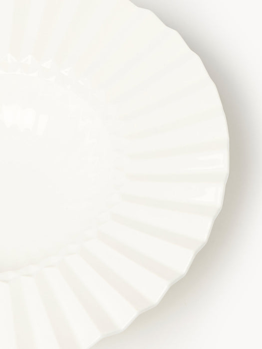 Antonin Porcelain Soup Plates with Embossed Pattern, Set of 4