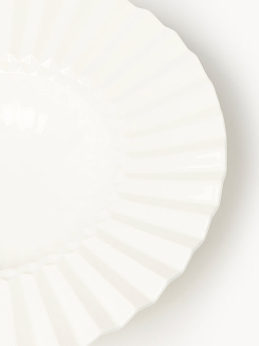 Porcelain Soup Plates Antonin with Embossed Pattern Set of 4