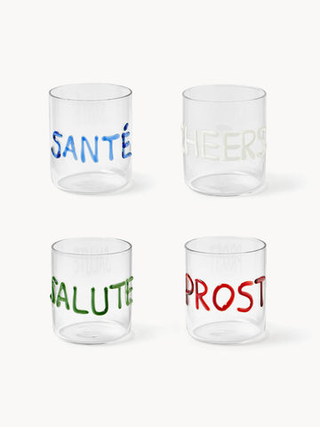 Tutti Mouth-Blown Borosilicate Tumblers, Set of 4