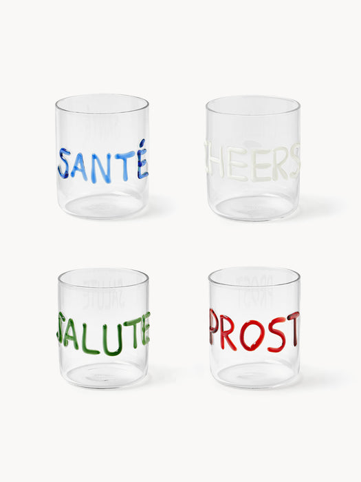 Mouth-Blown Borosilicate Tumblers Tutti Set of 4