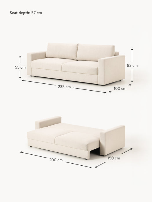 Boucl Sofa Bed Tasha 3-seater