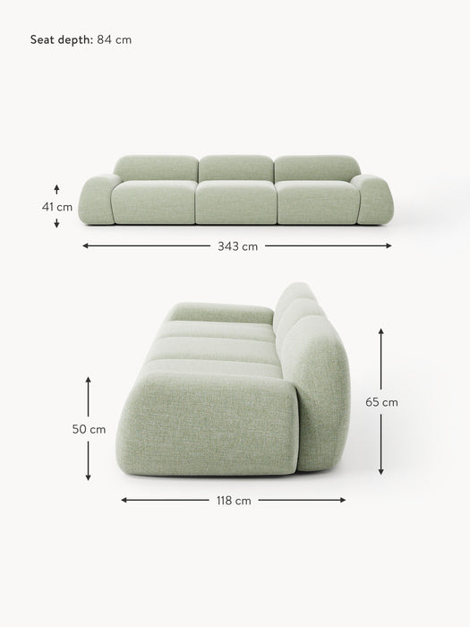 Modular Boucl Sofa Wolke 4-seater