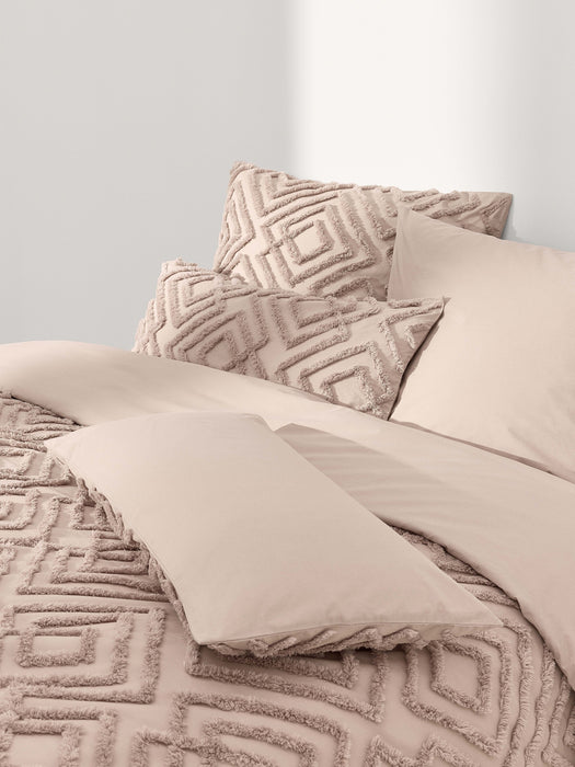 Cotton Percale Duvet Cover Phil with Tufted Design