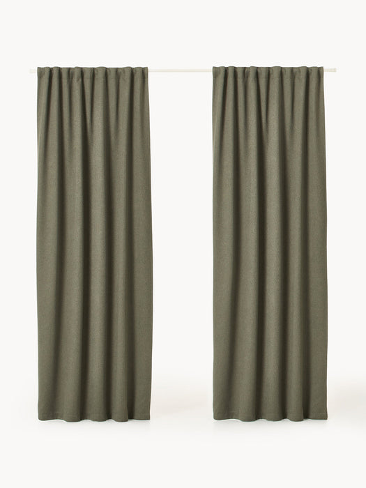 Joan Opaque Multi-Band Curtains, Set of 2, W 140 cm
