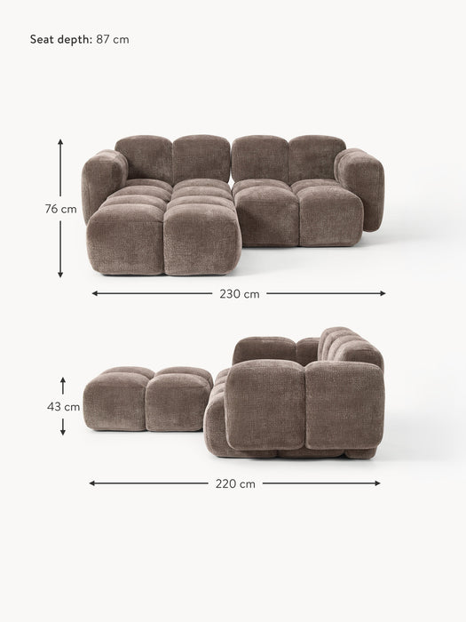 Modular Sofa Tayla 2-seater with Ottoman leftright
