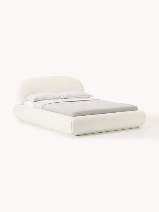 Upholstered Boucl Bed Alba with Storage