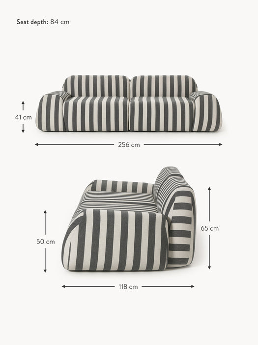 Modular Striped Sofa Wolke 3-seater