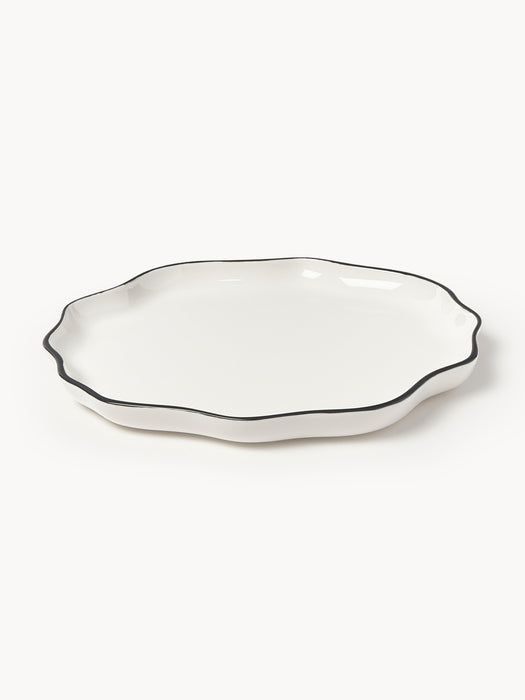 Porcelain Charger Plate Bia with Wavy Rim