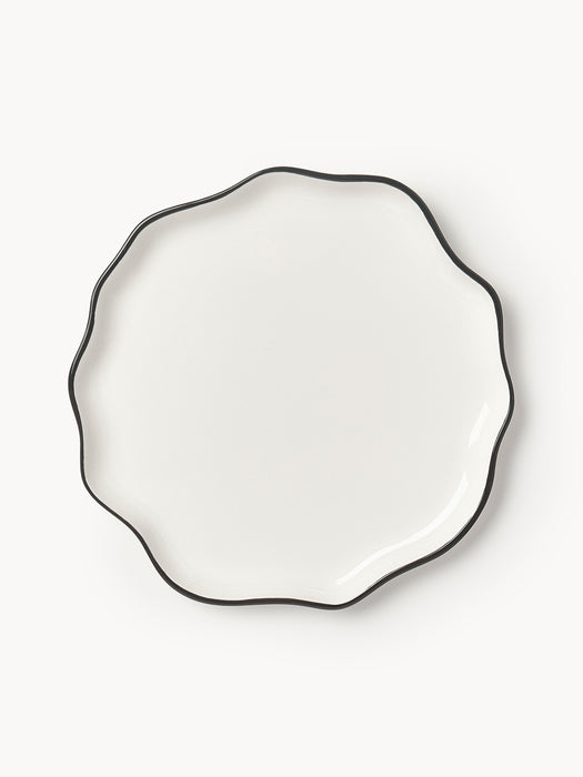 Porcelain Charger Plate Bia with Wavy Rim