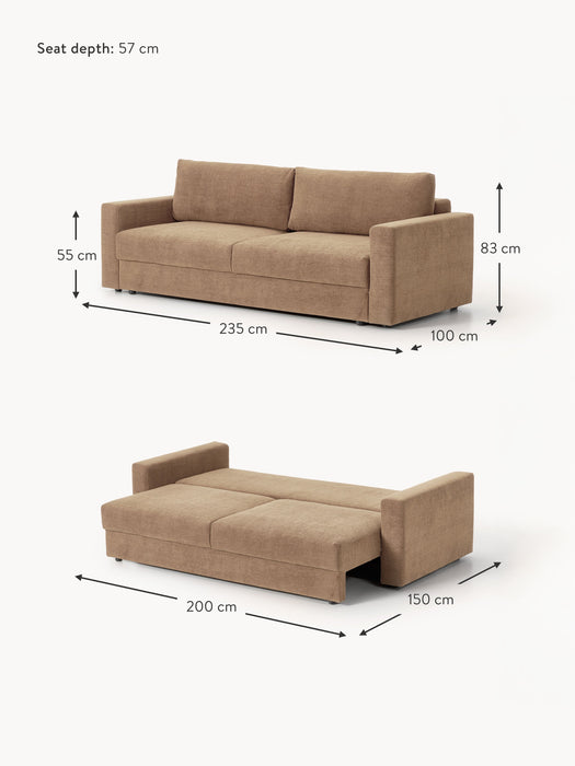 Velvet Sofa Bed Tasha 3-seater