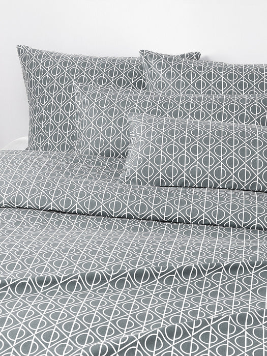 Geometric Print Cotton Duvet Cover Jella