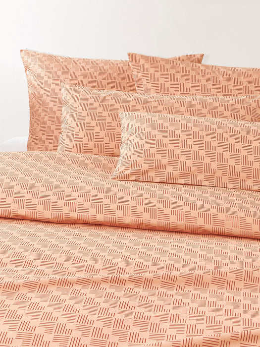 Geometric Print Cotton Percale Duvet Cover Inki