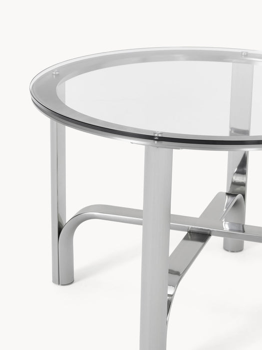 Neil Round Dining Table with Glass Top, in various sizes