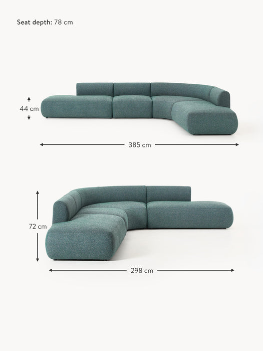 XL Modular Boucl Corner Sofa Sofia