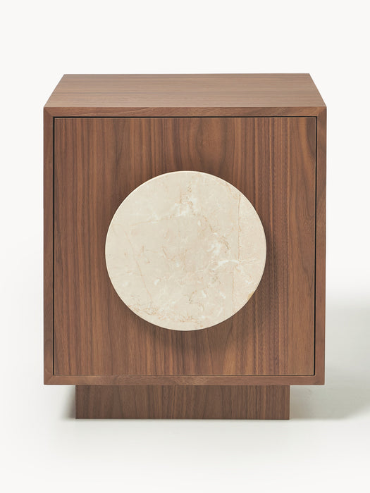 Bedside Table Holden with Travertine Handle