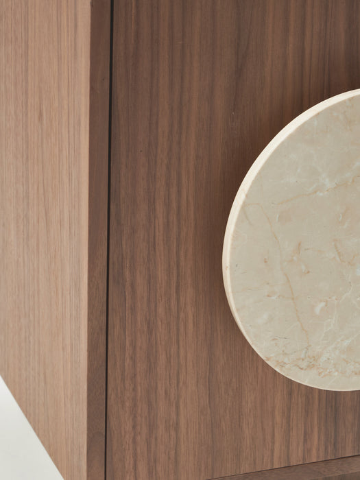 Bedside Table Holden with Travertine Handle