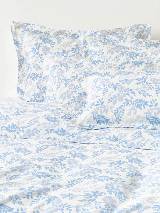 Leaf Print Duvet Cover Pola in Linen-Cotton Blend