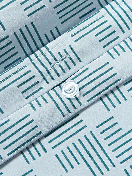 Inki Geometric Print Cotton Percale Duvet Cover