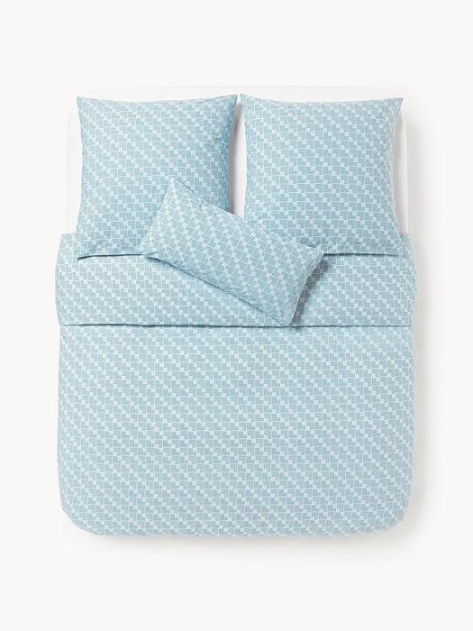 Inki Geometric Print Cotton Percale Duvet Cover