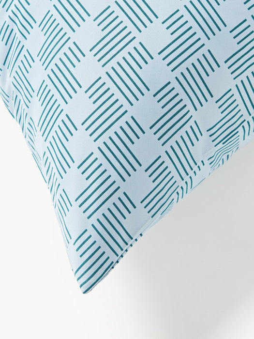 Inki Geometric Print Cotton Percale Duvet Cover