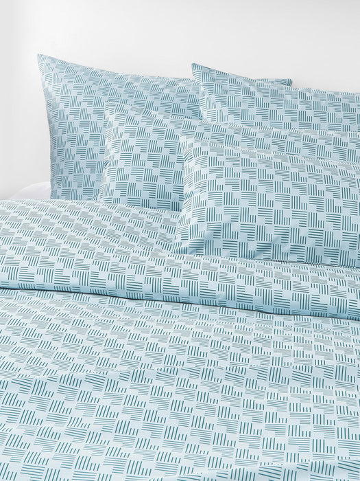 Inki Geometric Print Cotton Percale Duvet Cover
