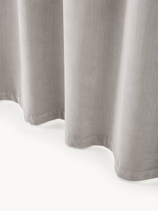 Rush Velvet Dim-Out Multi-Band Curtains, Set of 2, W 135 cm