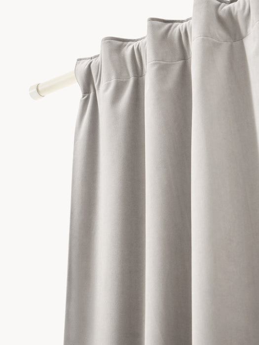 Rush Velvet Dim-Out Multi-Band Curtains, Set of 2, W 135 cm