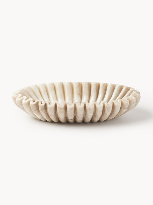 Handmade Oval Decorative Marble Bowl Santorini W 35 cm
