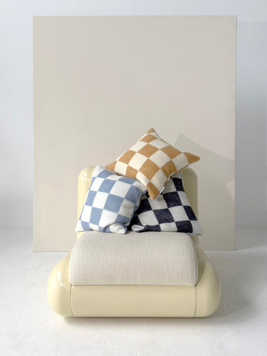 Wool Cushion Cover Level Up with Checked Pattern